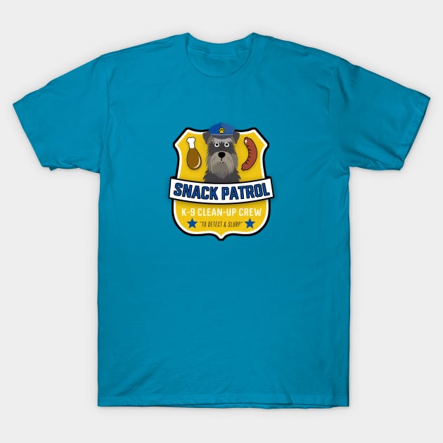 Schnauzer Snack patrol T-Shirt by Rumble Dog Tees